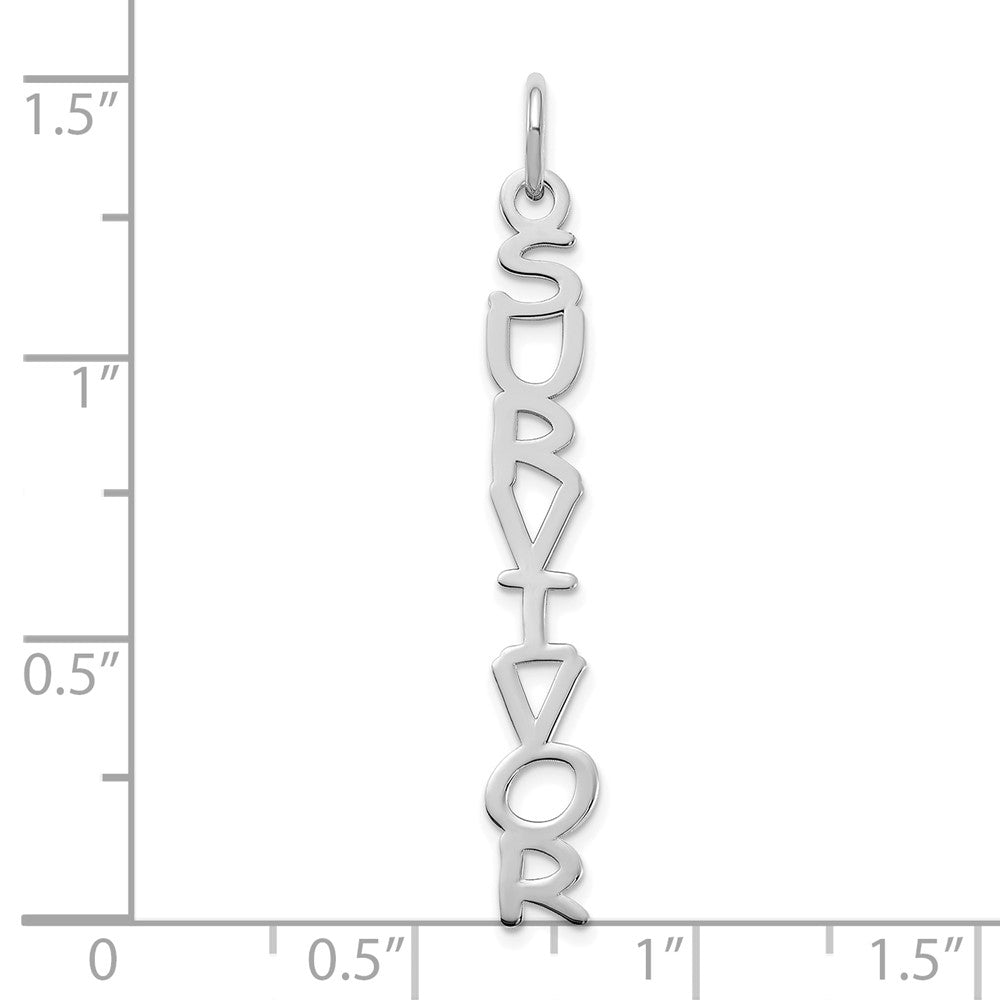 10k White Gold Cosmic Sans Font Name Plate Charm