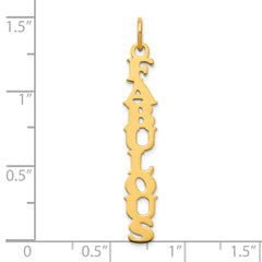 14k Yellow Gold Cooper Font Name Plate Charm
