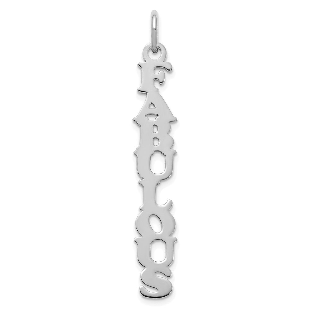 10k White Gold Cooper Font Name Plate Charm