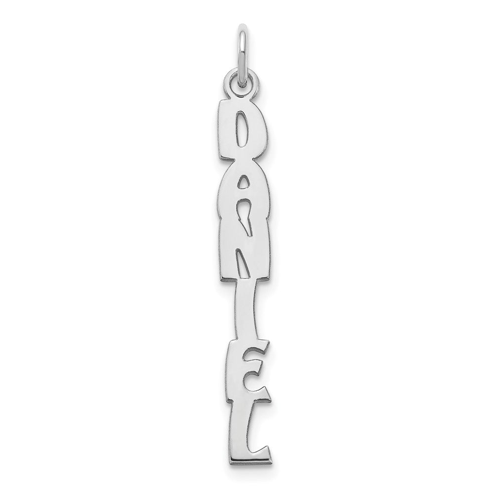 10k White Gold Hobo Extra Font Name Plate Charm