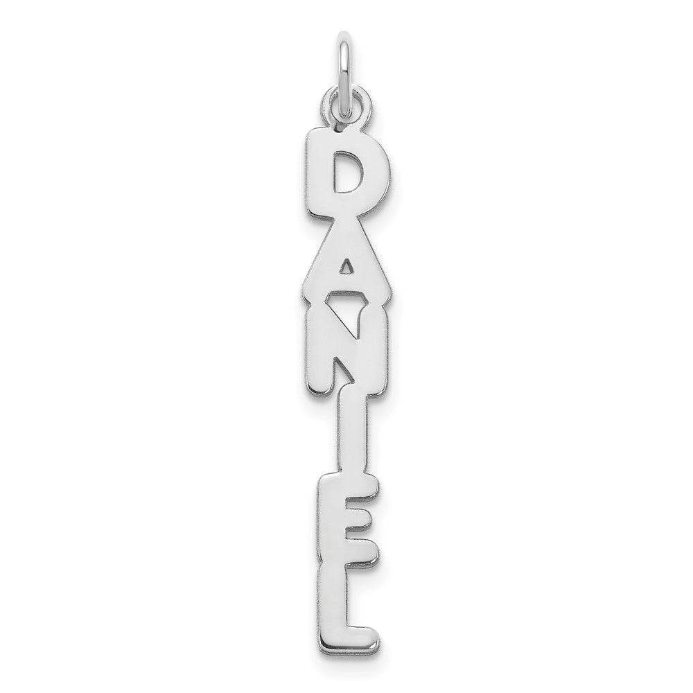 10k White Gold Kimberly Font Name Plate Charm