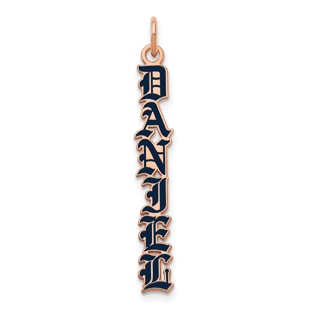 14k Rose Gold English Towne Font  Epoxy Name Plate Charm