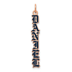 14k Rose Gold English Towne Font  Epoxy Name Plate Charm