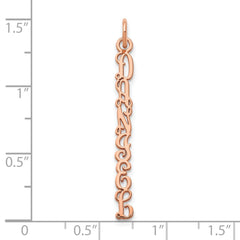 14k Rose Gold QG Vine Font  Name Plate Charm