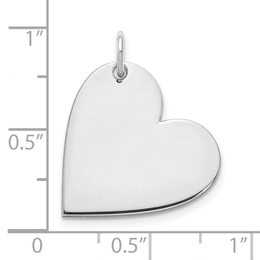 10k White Gold Blank Heart Charm