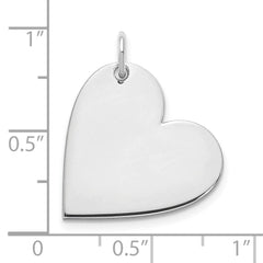 14k White Gold Blank Heart Charm