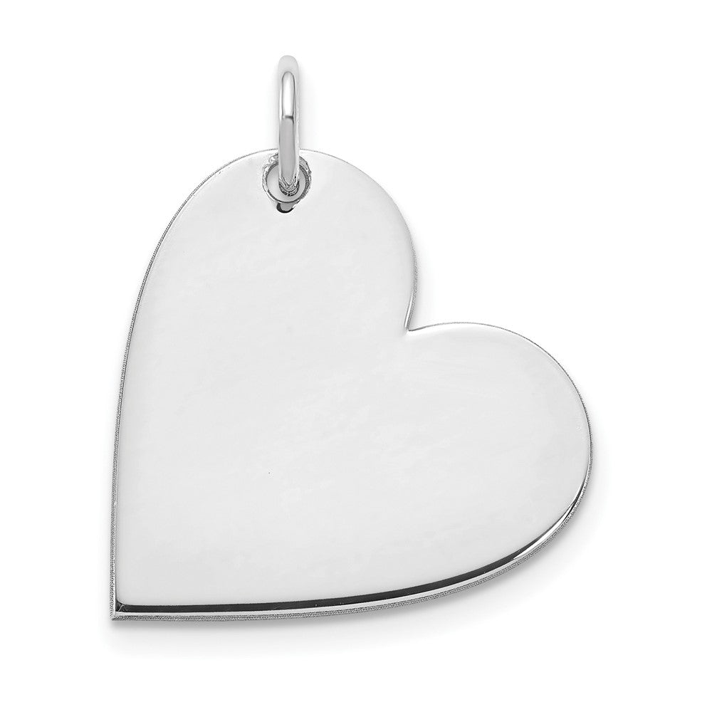 14k White Gold Blank Heart Charm