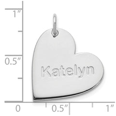 10k White Gold Heart with Name Charm