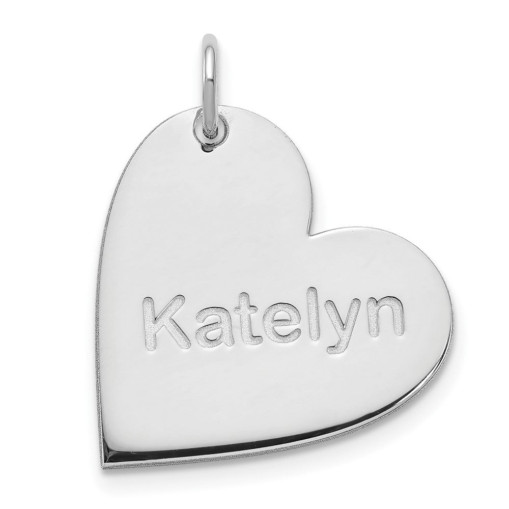 10k White Gold Heart with Name Charm