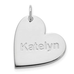 10k White Gold Heart with Name Charm