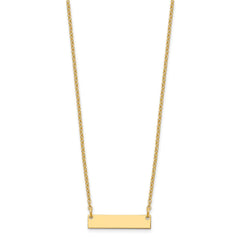 Sterling Silver/Gold-plated Small Blank Bar Necklace - 2