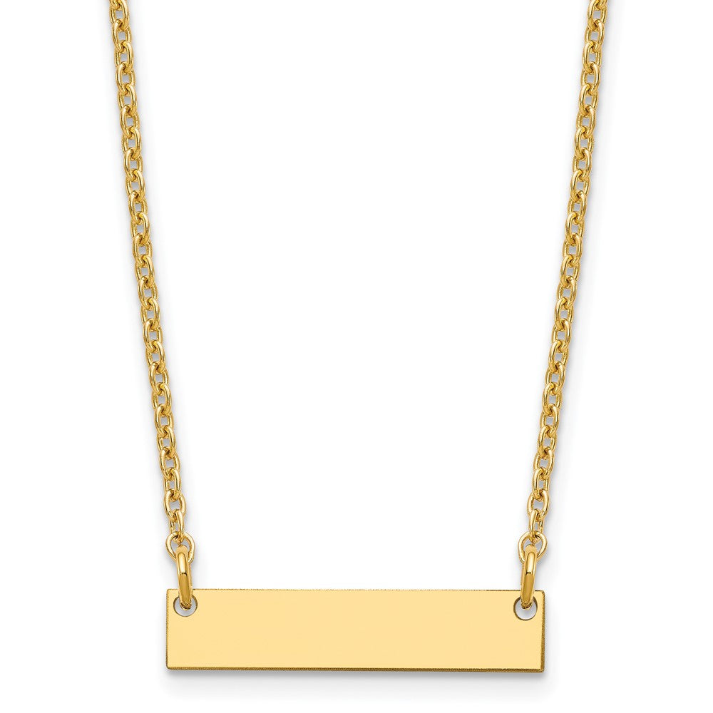 Sterling Silver/Gold-plated Small Blank Bar Necklace - 2