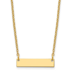 Sterling Silver/Gold-plated Small Blank Bar Necklace - 2
