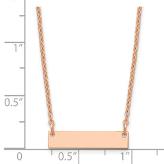 Sterling Silver/Rose-plated Small Blank Bar Necklace - 3