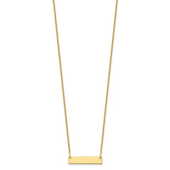 14k Yellow Gold Small Blank Bar Necklace