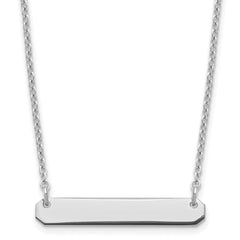 Sterling Silver/Rhodium-plated Small Blank Bar Necklace - 2