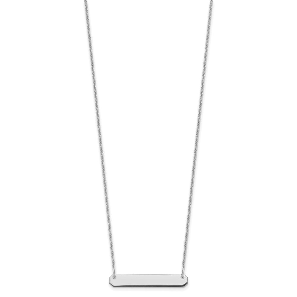 10k White Gold Small Blank Bar Necklace