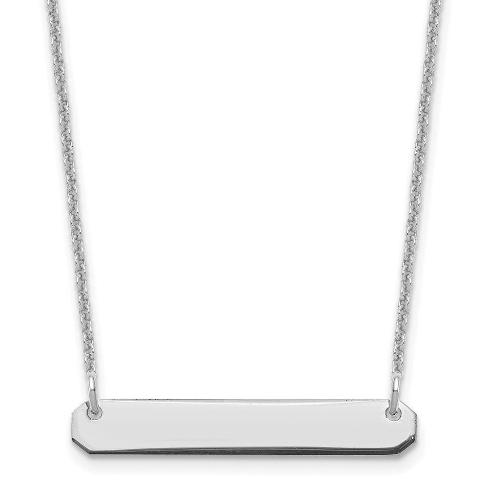 14k White Gold Small Blank Bar Necklace - 2