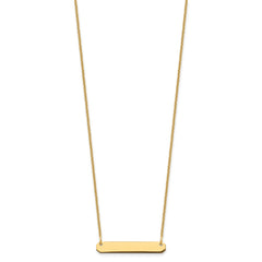 14k Yellow Gold Small Blank Bar Necklace