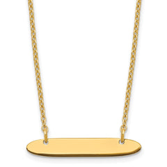 Sterling Silver/Gold-plated Small Oblong Blank Bar Necklace