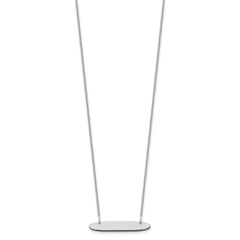 10k White Gold Small Oblong Blank Bar Necklace