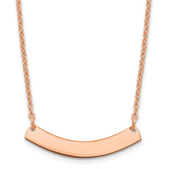 Sterling Silver/Rhodium-plated Small Curved Blank Bar Necklace - 2