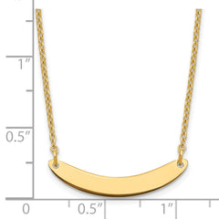 Sterling Silver/Gold-plated Small Curved Blank Bar Necklace - 2