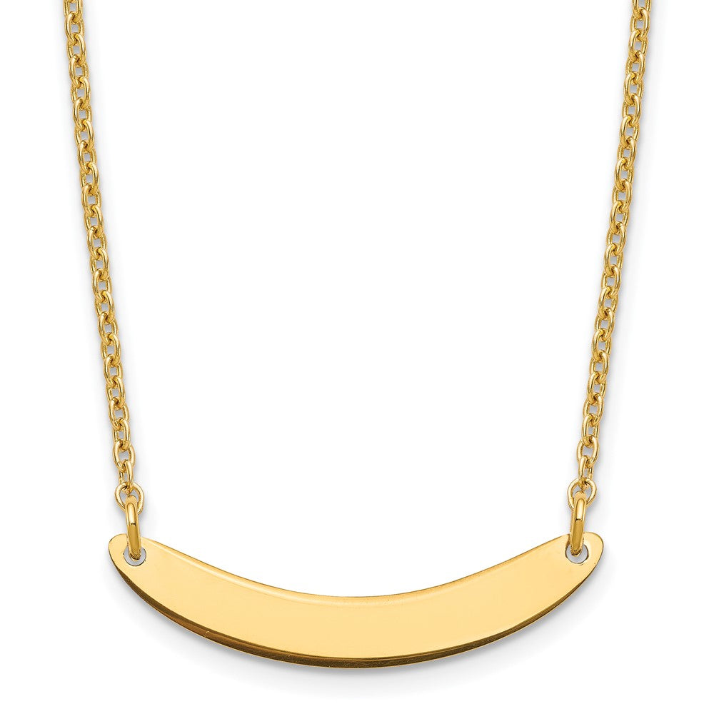 Sterling Silver/Gold-plated Small Curved Blank Bar Necklace - 2