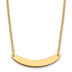 Sterling Silver/Gold-plated Small Curved Blank Bar Necklace - 2