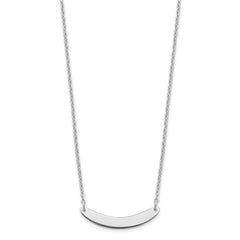 Sterling Silver/Rhodium-plated Small Curved Blank Bar Necklace - 3
