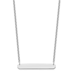 Sterling Silver/Rhodium-plated Medium Blank Bar Necklace