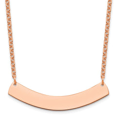 Sterling Silver/Rose-gold Medium Curved Blank Bar Necklace