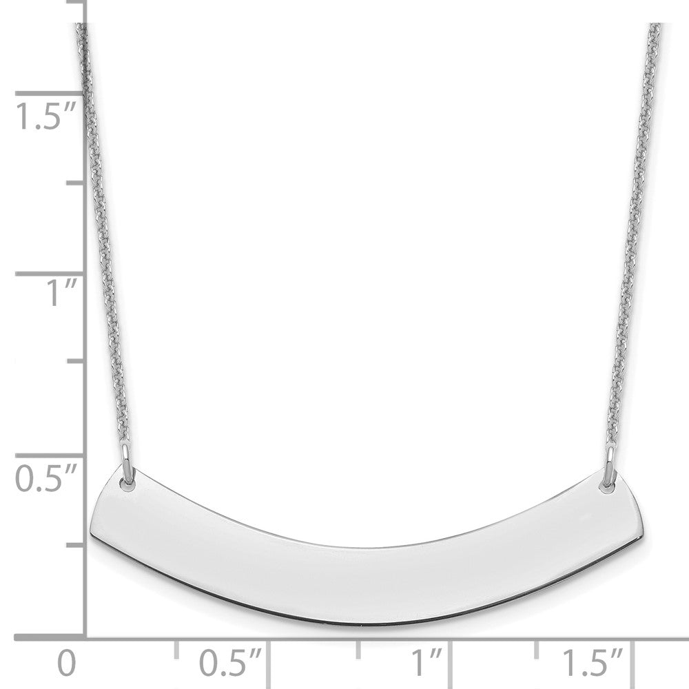 10k White Gold Medium Curved Blank Bar Necklace