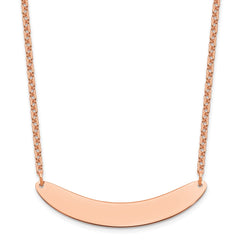 Sterling Silver/Rose-plated Medium Curved Blank Bar Necklace
