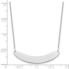 10k White Gold Medium Curved Blank Bar Necklace