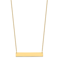 14k Yellow Gold Large Blank Bar Necklace