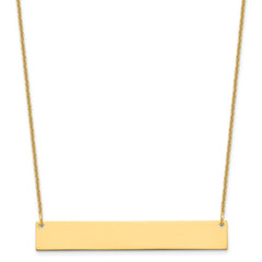 14k Yellow Gold Large Blank Bar Necklace - 2