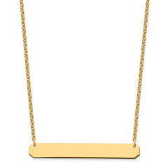 Sterling Silver/Gold-plated Large Blank Bar Necklace