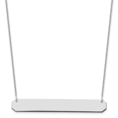 10k White Gold Large Blank Bar Necklace