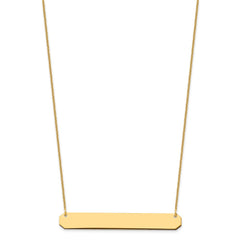 14k Yellow Gold Large Blank Bar Necklace