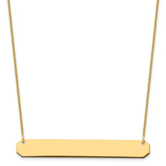 14k Yellow Gold Large Blank Bar Necklace