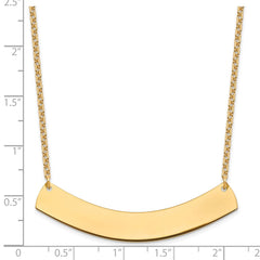 Sterling Silver/Gold-plated Large Curved Blank Bar Necklace - 2
