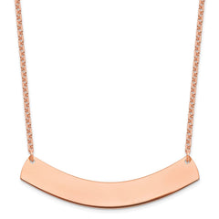 Sterling Silver/Rose-plated Large Curved Blank Bar Necklace - 2