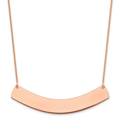 14k Rose Gold Large Curved Blank Bar Necklace - 2
