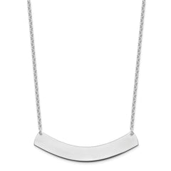 Sterling Silver/Rhodium-plated Large Curved Blank Bar Necklace - 2