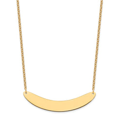 Sterling Silver/Gold-plated Large Curved Blank Bar Necklace