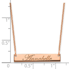 14k Rose Gold Small EDWARDIAN SCRIPT Bar Necklace