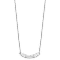 SS/Rhod-plated Small ARIAL ROUNDED Curved Bar Necklace
