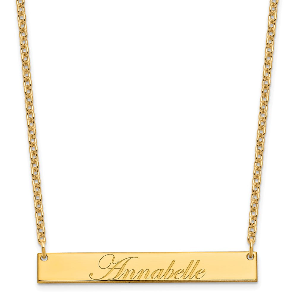 SS/Gold-plated Medium EDWARDIAN SCRIPT Bar Necklace - 2
