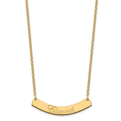 SS/Gold-plated Medium EDWARDIAN SCRIPT Curved Bar Necklace